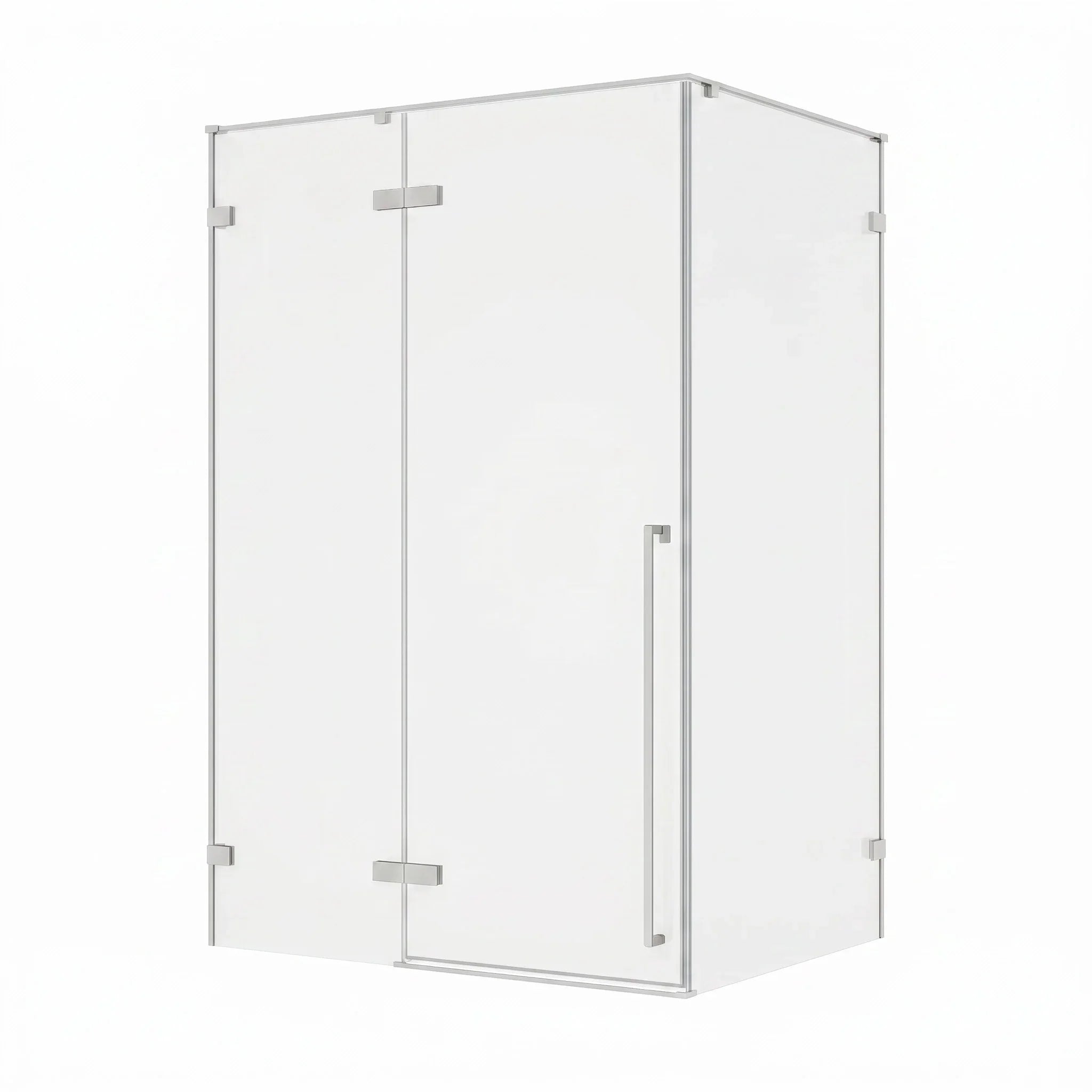57.6"–58" x 79" Chrome Reversible Pivot Shower Door with 34.1"–34.5" Side Panel - Clear Glass