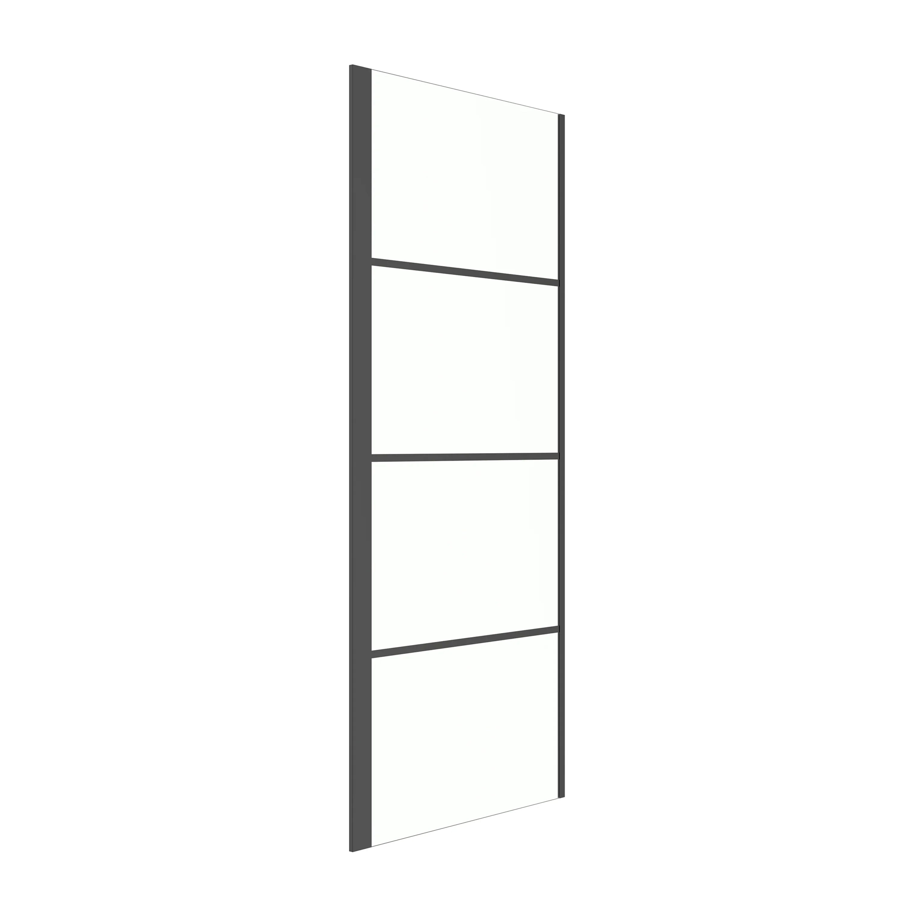 60" x 79" Matte Black Framed Sliding Shower Door with 36" Side Panel