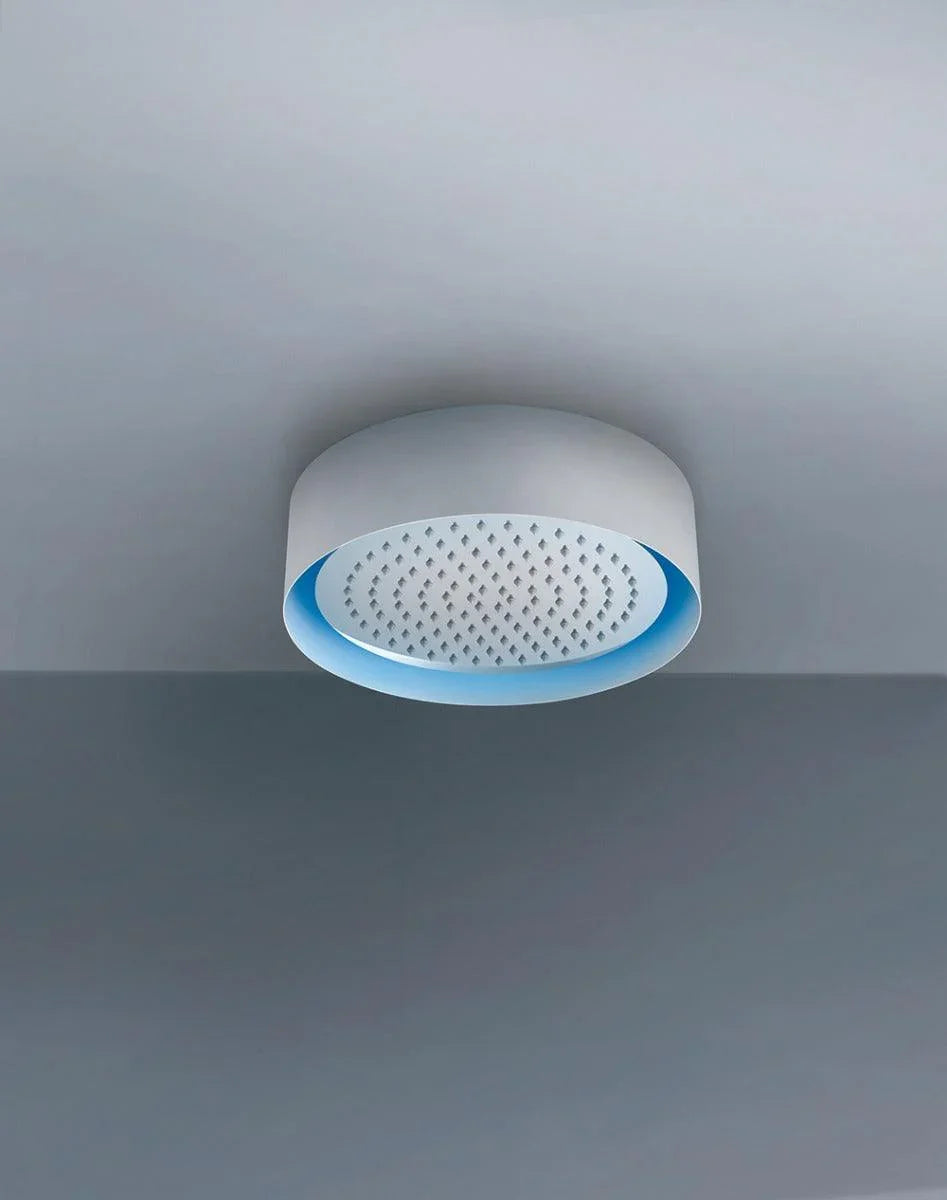 Showerhead White and Chrome with LED - Round - Golden Elite Deco