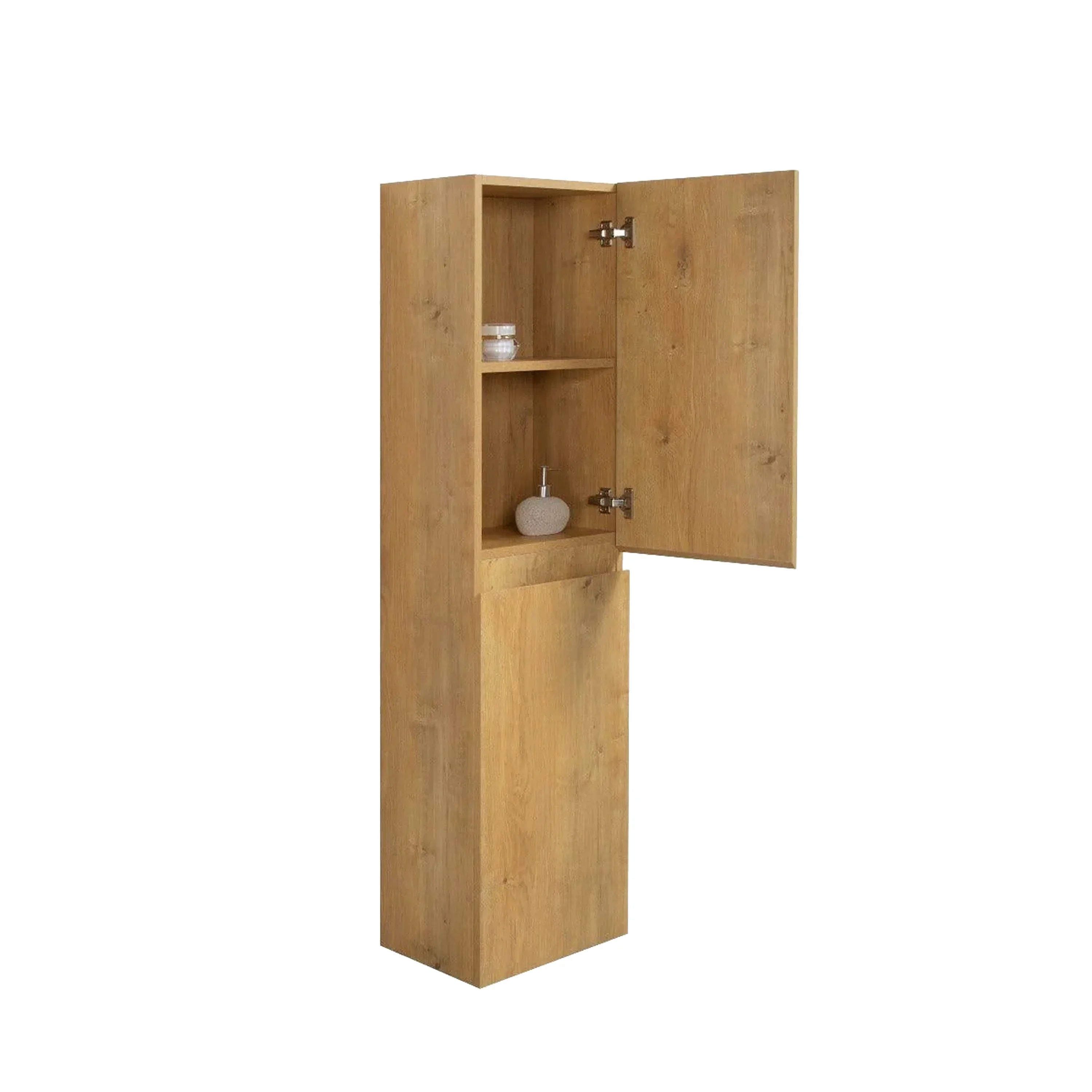 Armoire à linge suspendue murale de salle de bain - Chêne givré