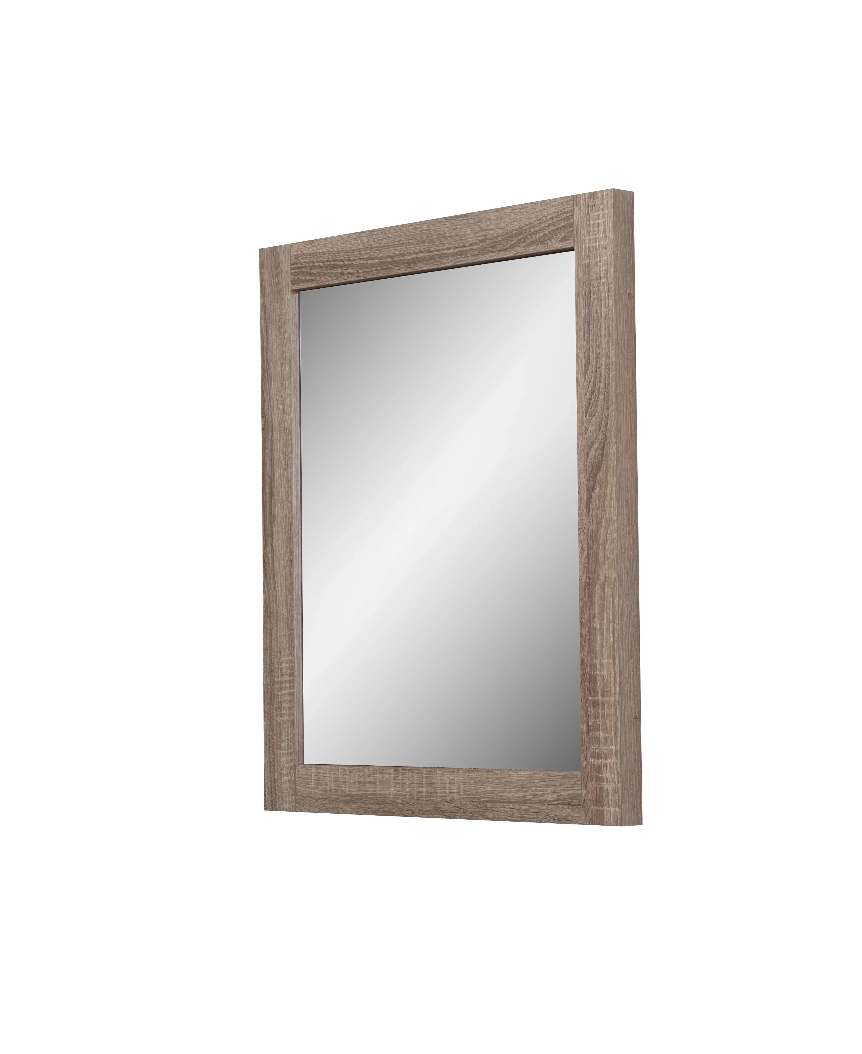 Miroir Rectangulaire 24po avec Cadre en Chêne Tendre