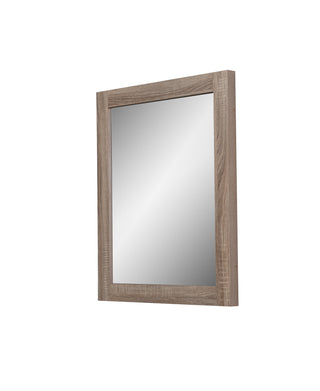 24" Rectangular Mirror with Soft Oak Frame