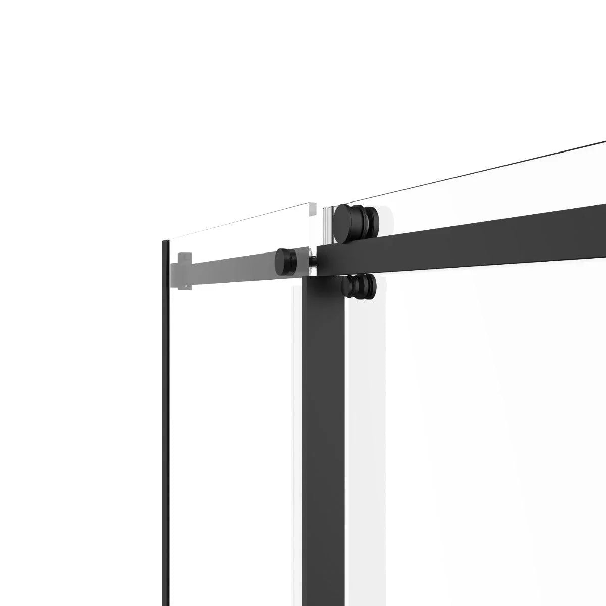 60"W x 36"D x 79"H x 8mm Reversible Sliding Shower Door Square Design Hardware in Black with 36" Side Panel - Golden Elite Deco