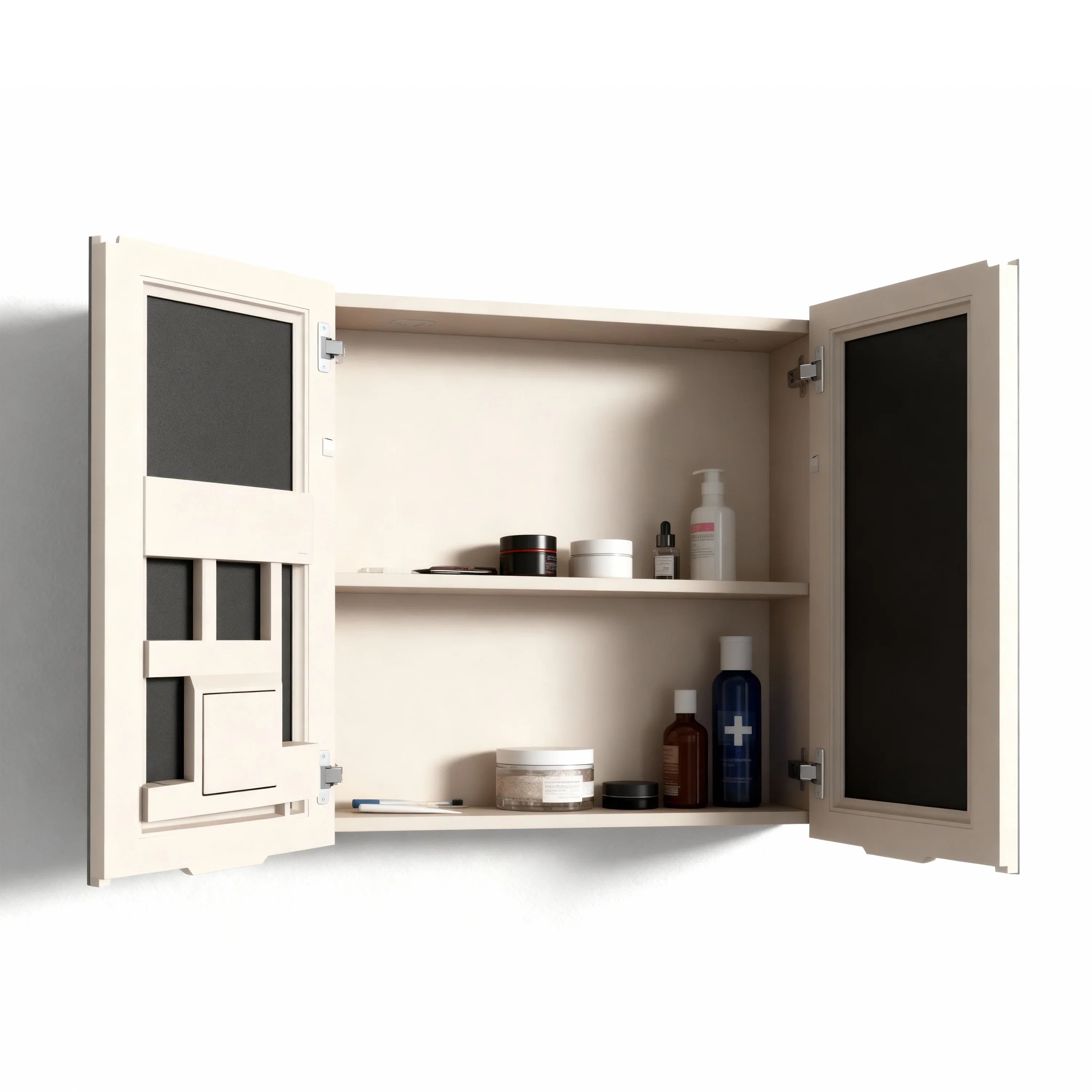 Bundle and Save: 32" Brown Grey Wall Hung Bathroom Vanity with LED Medicine Cabinet