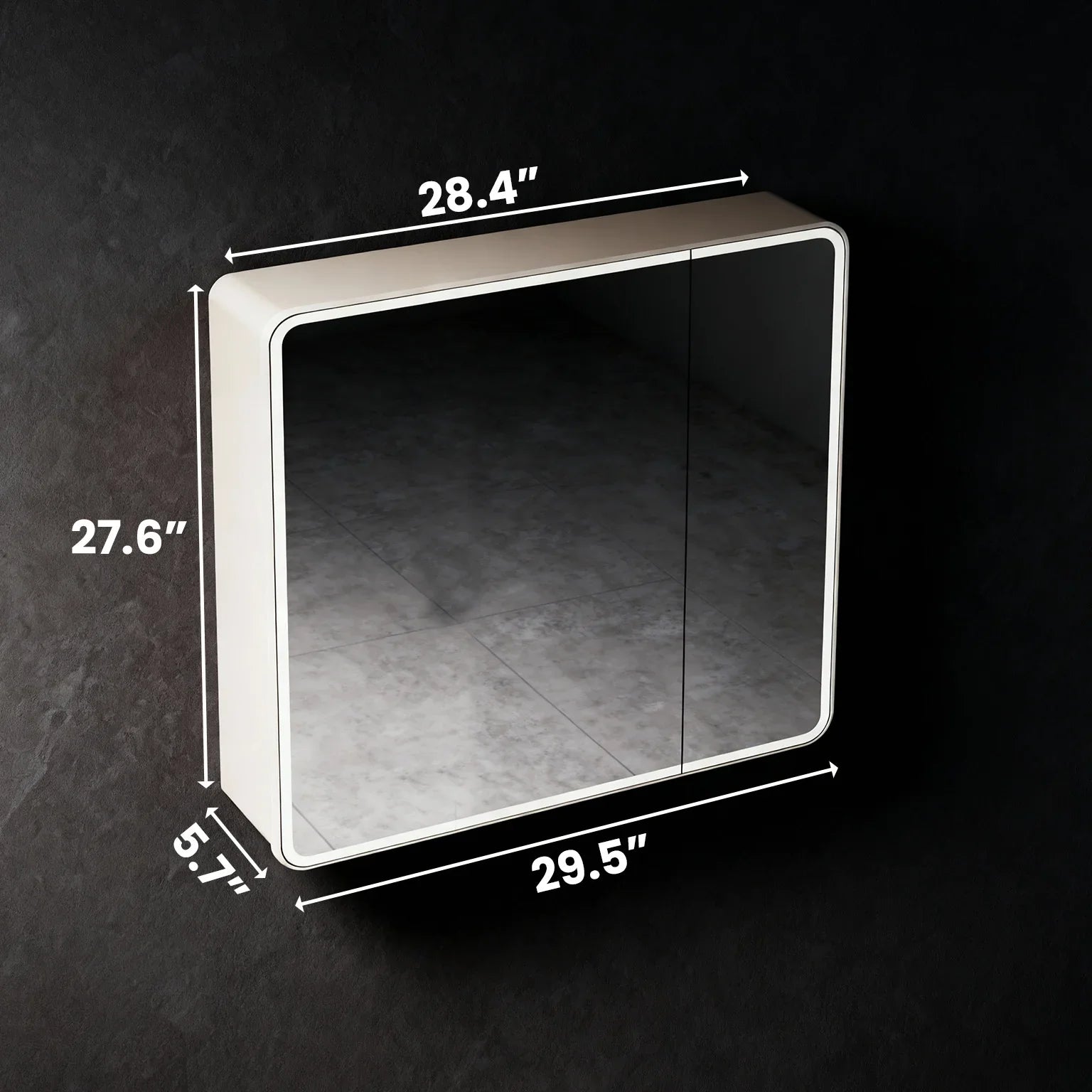 Bundle and Save: 32" Brown Grey Wall Hung Bathroom Vanity with LED Medicine Cabinet