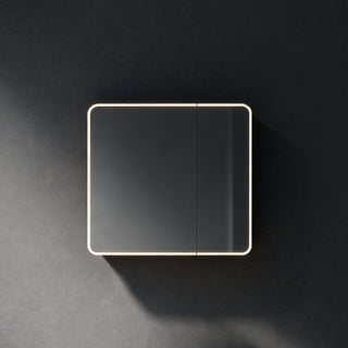 Offre groupée : Meuble-lavabo suspendu brun-gris de 32 po avec armoire à pharmacie à éclairage DEL