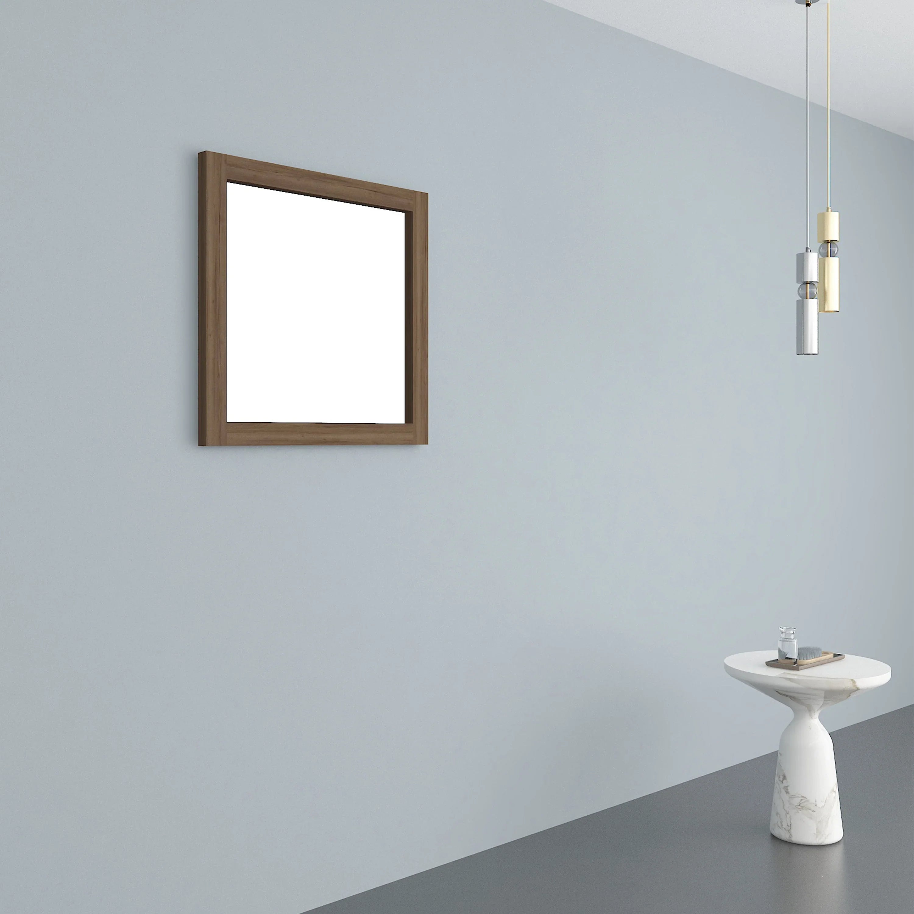 30" Frosted Oak Rectangular Framed Bathroom Mirror - Horizontal & Vertical Installation