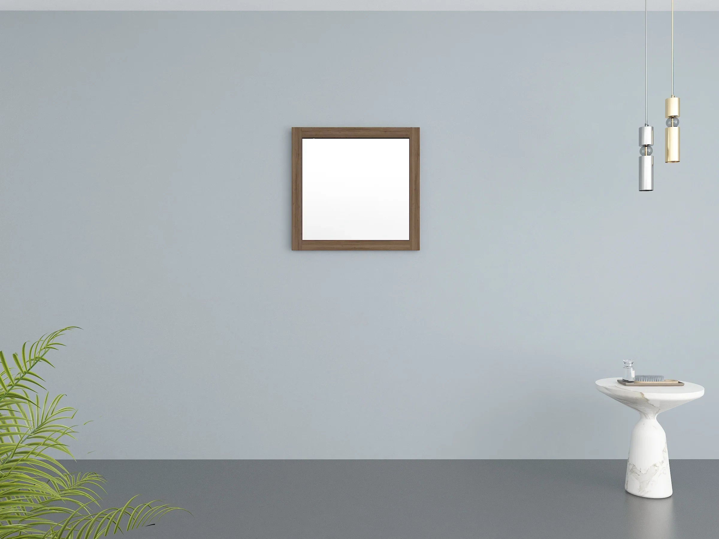 30" Frosted Oak Rectangular Framed Bathroom Mirror - Horizontal & Vertical Installation