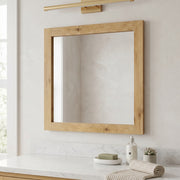 30" Frosted Oak Rectangular Framed Bathroom Mirror - Horizontal & Vertical Installation
