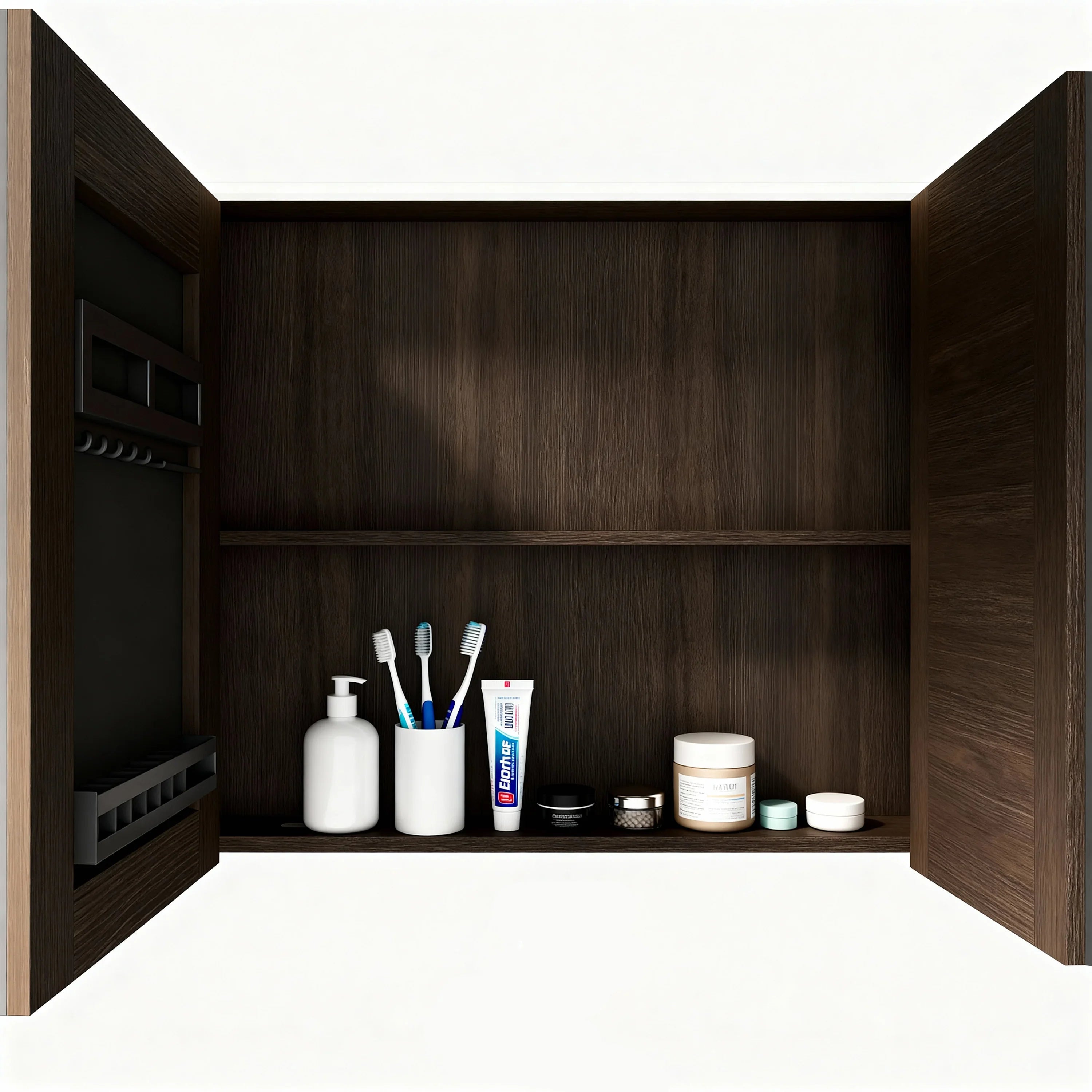 Bundle and Save: 32" Karson Oak Wall Hung Bathroom Vanity with LED Medicine Cabinet