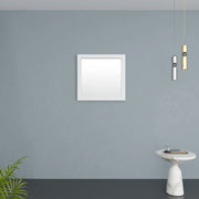 30" Matte White Rectangular Framed Bathroom Mirror