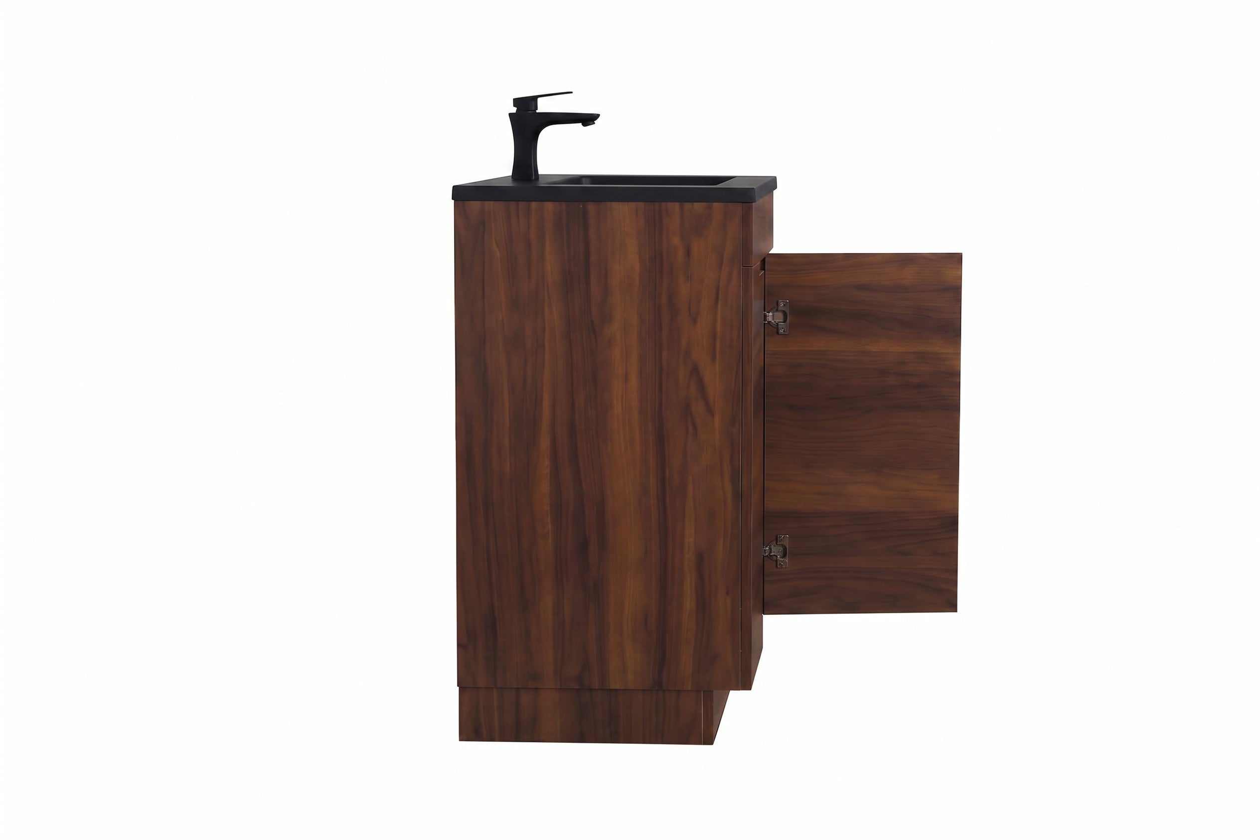 Meuble Lavabo Autoportant Noyer 30po avec Comptoir en Quartz Noir
