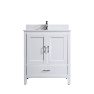 Meuble-Lavabo Autoportant 30po Blanc avec Comptoir de Polymarbre Ingénierie Calcutta