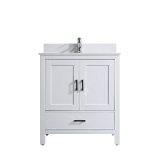 Meuble-Lavabo Autoportant 30po Blanc avec Comptoir de Polymarbre Ingénierie Calcutta