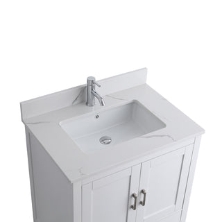 Meuble-Lavabo Autoportant 30po Blanc avec Comptoir de Polymarbre Ingénierie Calcutta