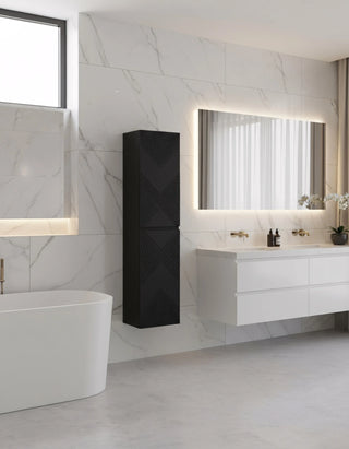 Bathroom Wall Hung Linen Cabinet - Matte Black