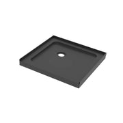Base de douche acrylique noir brillant 36po x 36po avec drain d'angle
