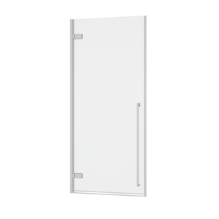 32 po x 79 po Porte de Douche Pivotante Chrome Réversible avec Verre Clair