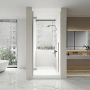 32" x 79" Reversible Chrome Pivot Shower Door with Clear Tempered Glass