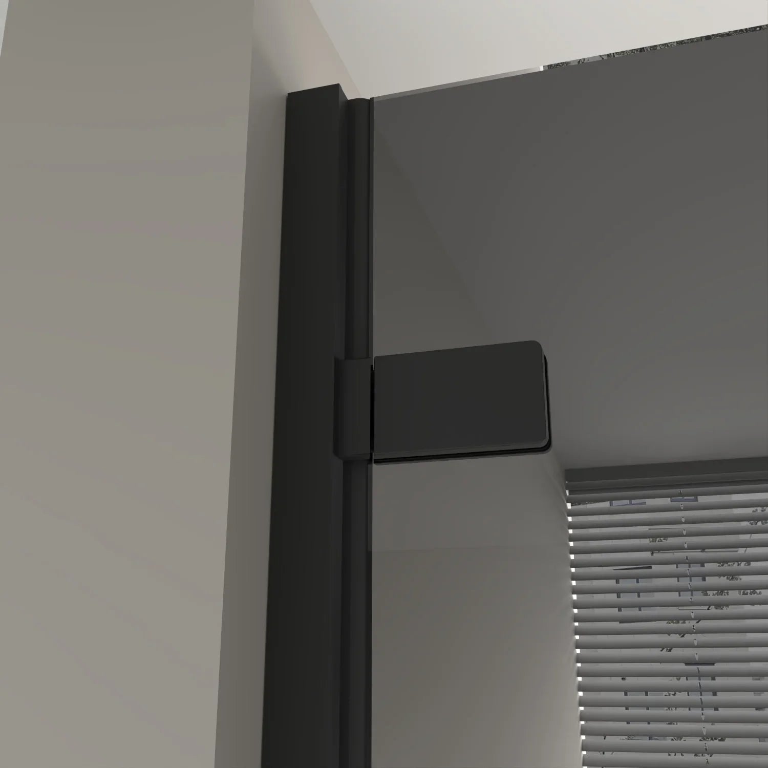 Porte de douche pivotante noir mat 32po x 79po avec verre teinté noir