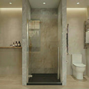 36" x 79" Chrome Pivot Shower Door with 36" Glossy Black Acrylic Base