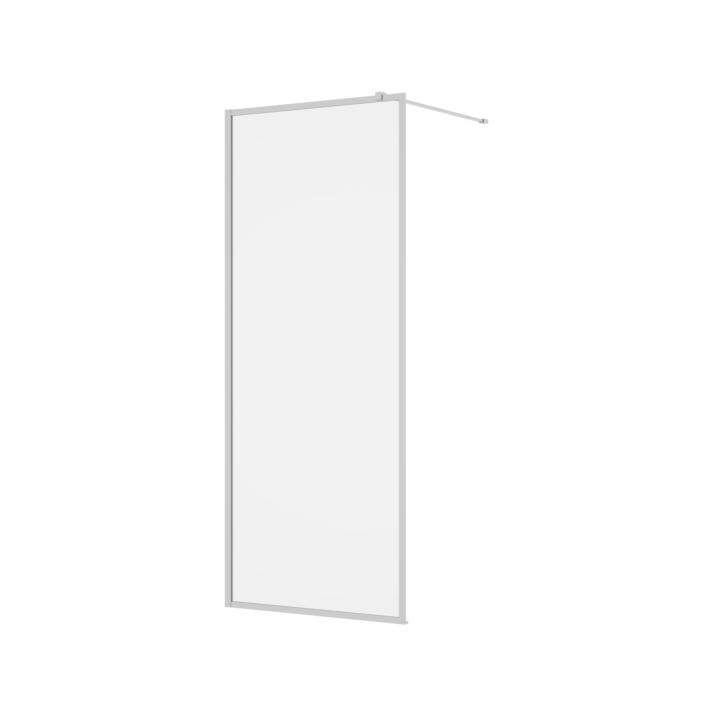 Panneau de Douche Fixe 34po x 79po Chrome Réversible avec Verre Cannelé Ultra Clair