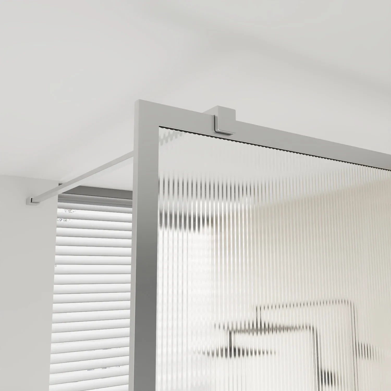 Panneau de Douche Fixe 34po x 79po Chrome Réversible avec Verre Cannelé Ultra Clair