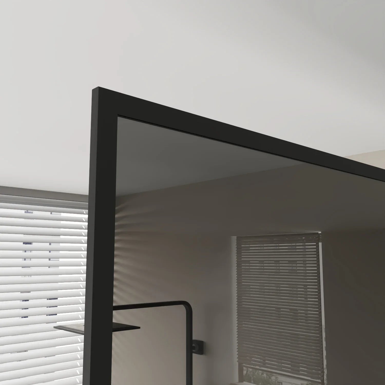 Panneau de Douche Walk-In 34po x 79po Noir Mat avec Verre Gris Teinté Réversible