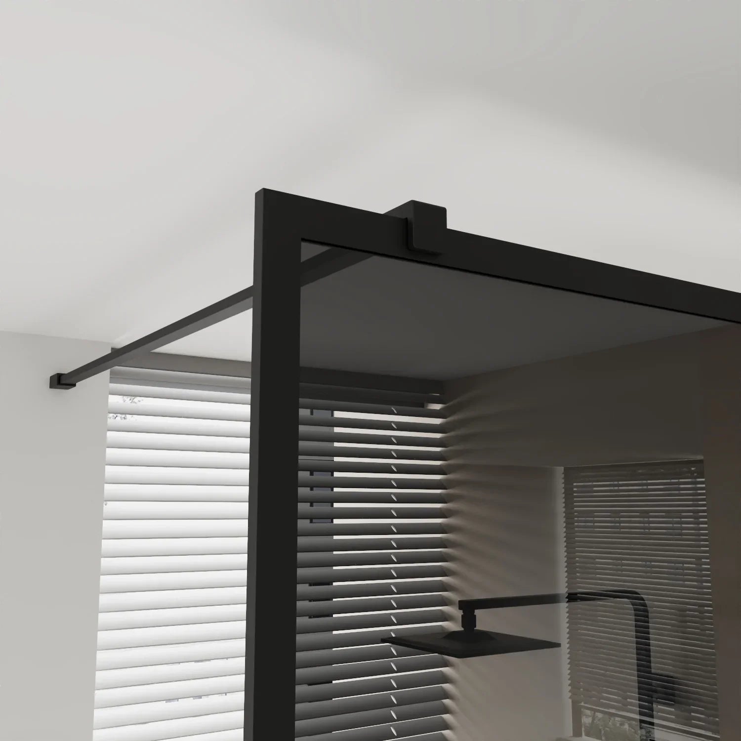 Panneau de Douche Walk-In 34po x 79po Noir Mat avec Verre Gris Teinté Réversible
