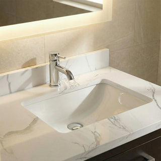 36" Black Freestanding Single Sink Bathroom Vanity with Engineered Calcutta Marble Countertop