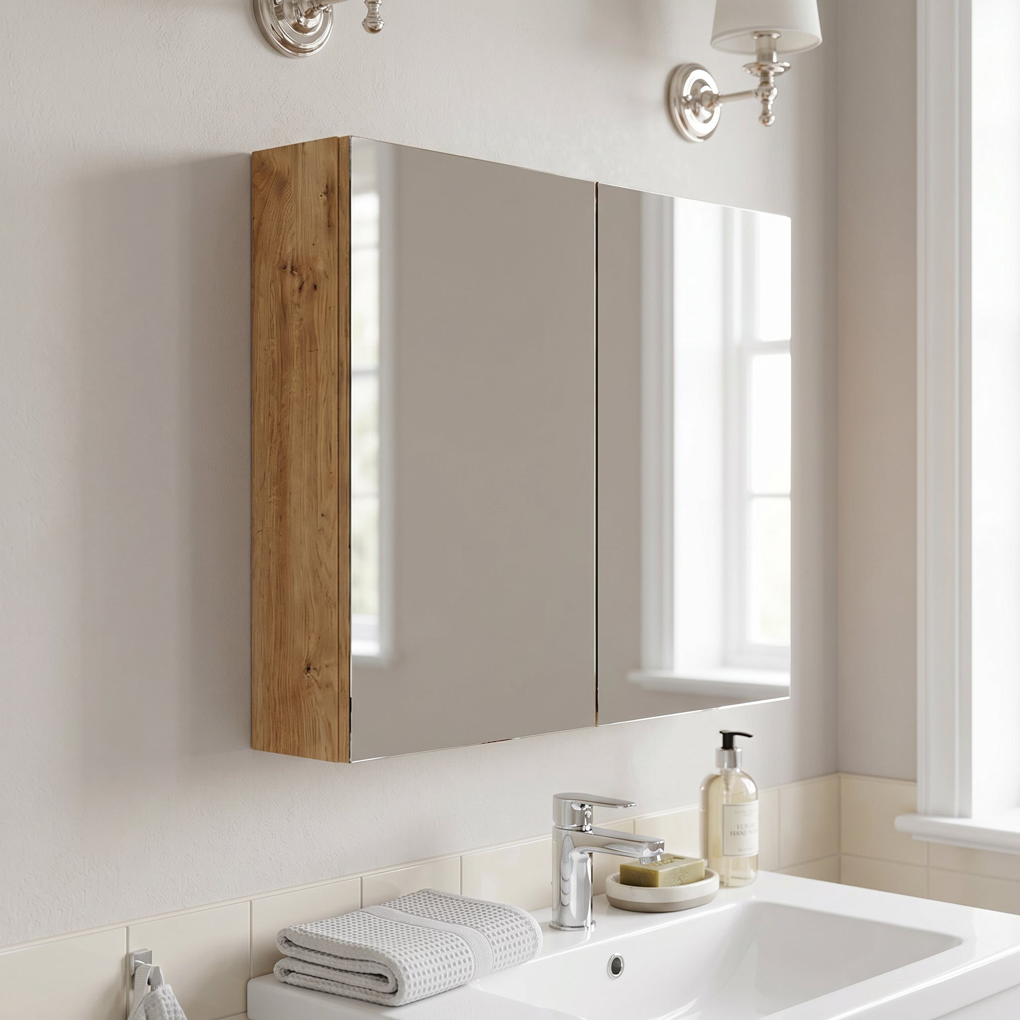 36" Frosted Oak Medicine Cabinet