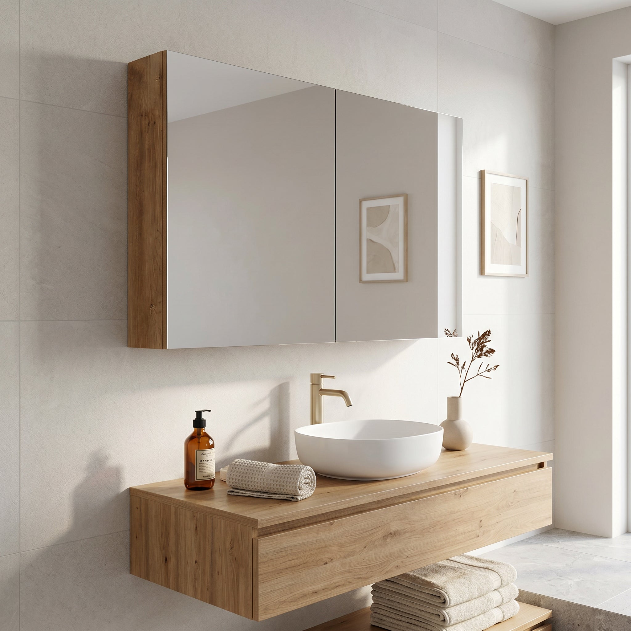 36" Frosted Oak Medicine Cabinet