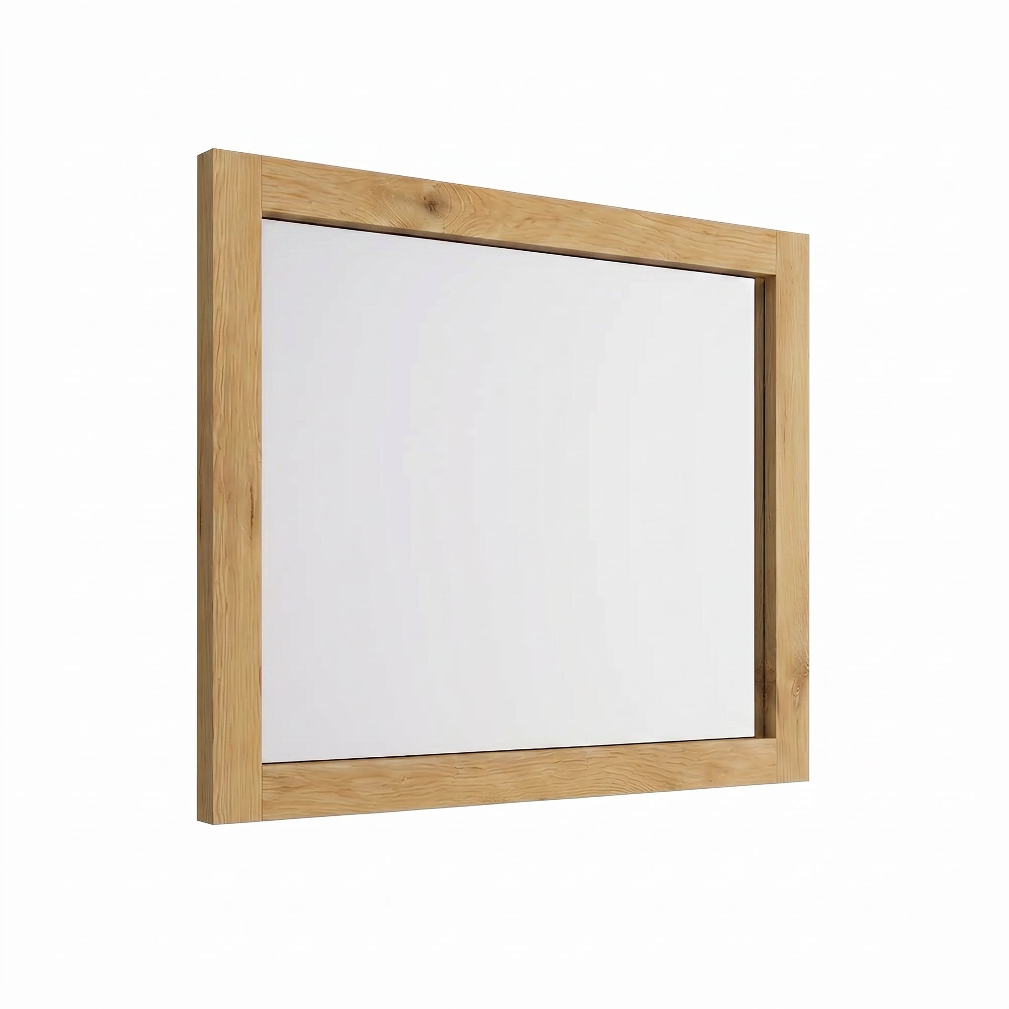 36" Frosted Oak Rectangular Framed Mirror with Dual Installation