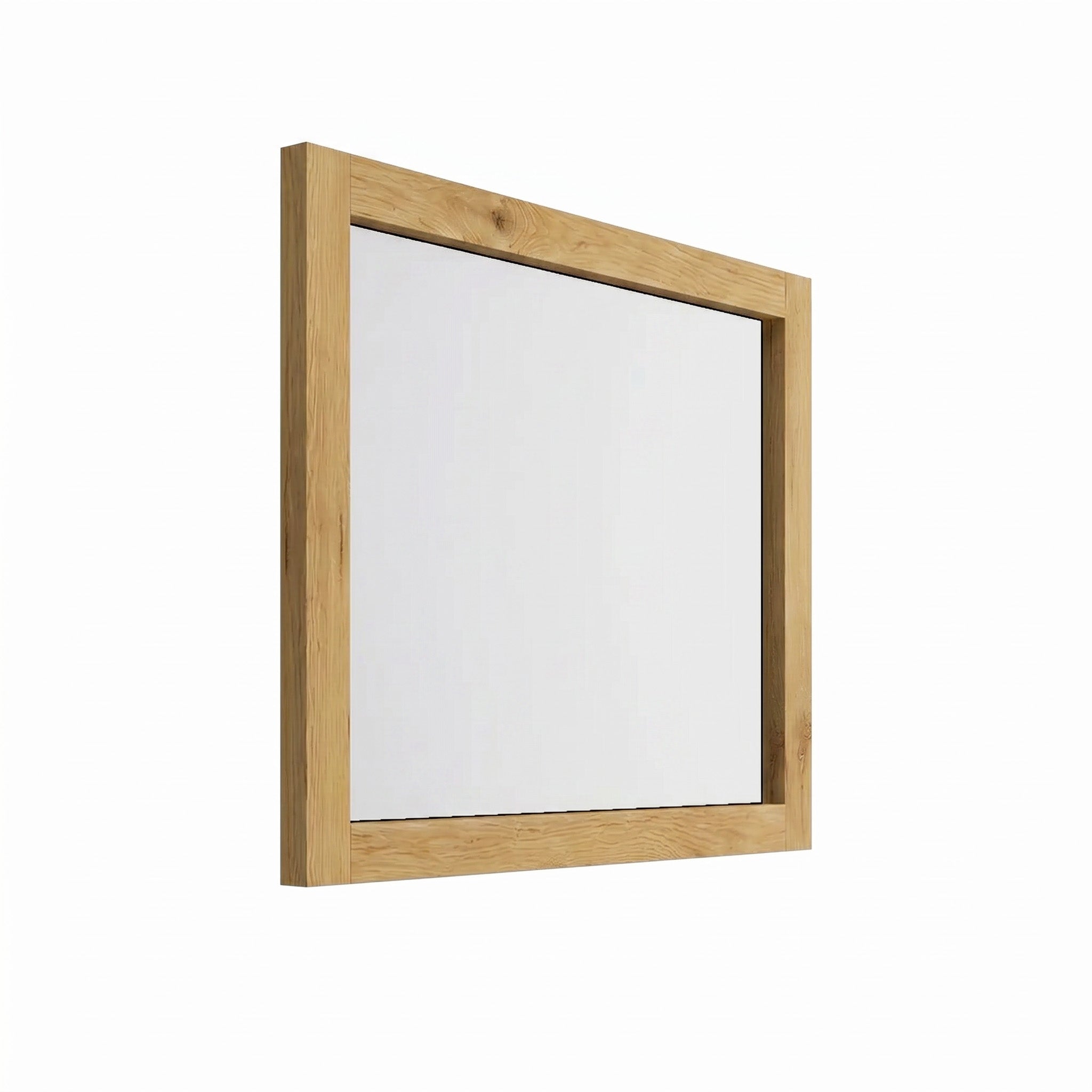 36" Frosted Oak Rectangular Framed Mirror with Dual Installation