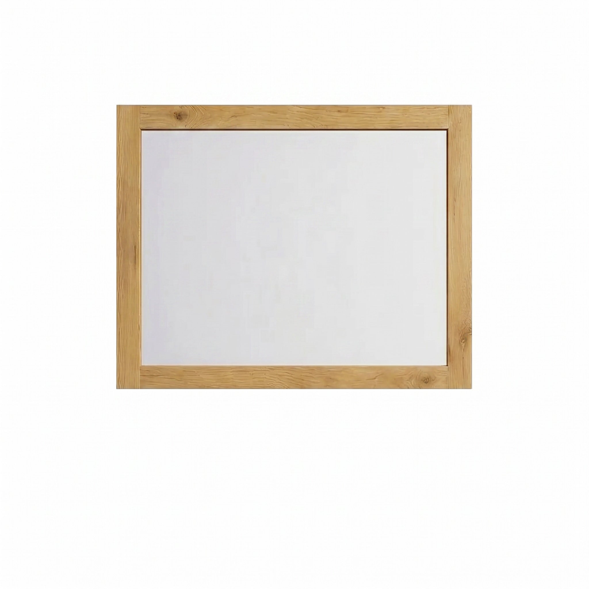 36" Frosted Oak Rectangular Framed Mirror with Dual Installation