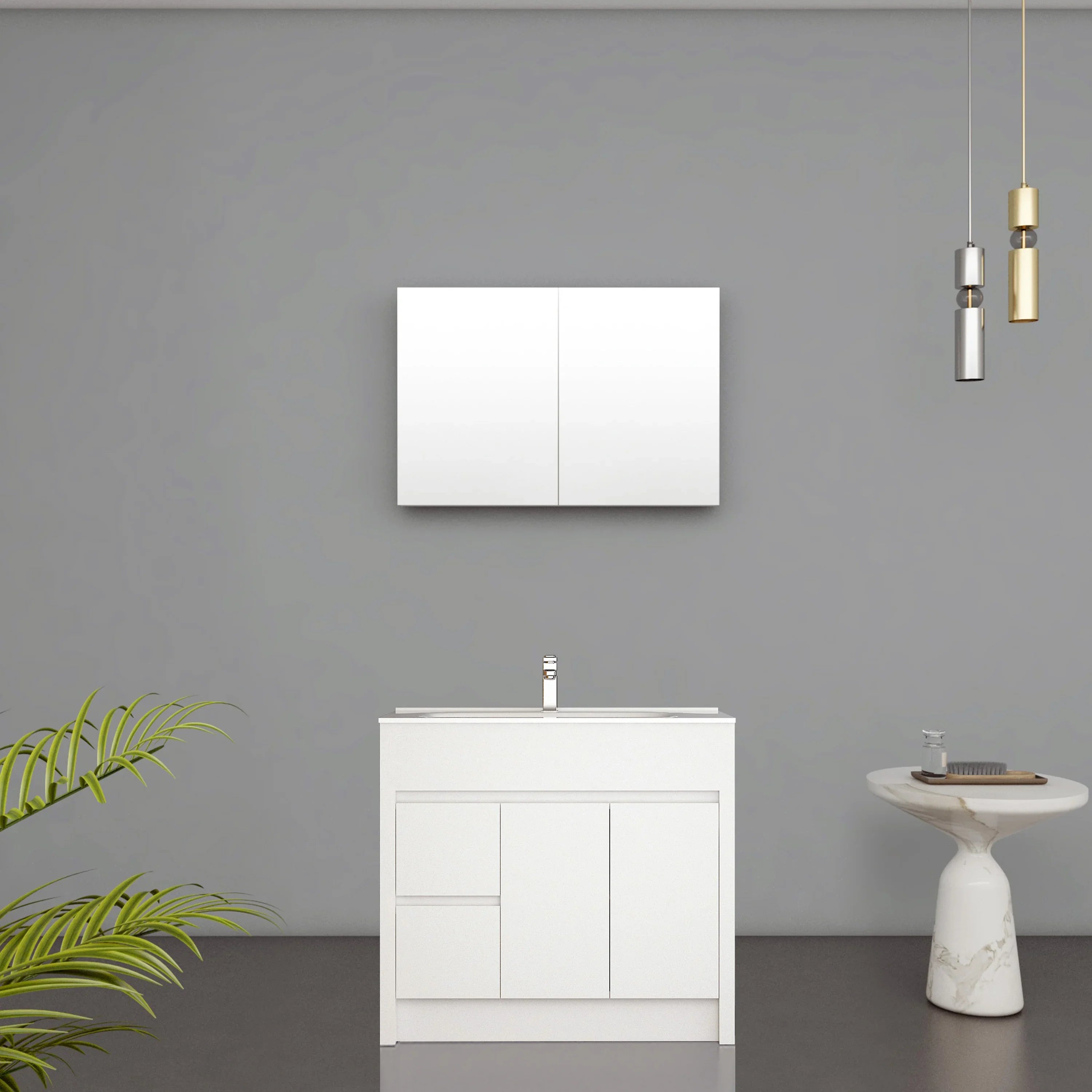 Armoire à Pharmacie Blanc Mat de 36 po