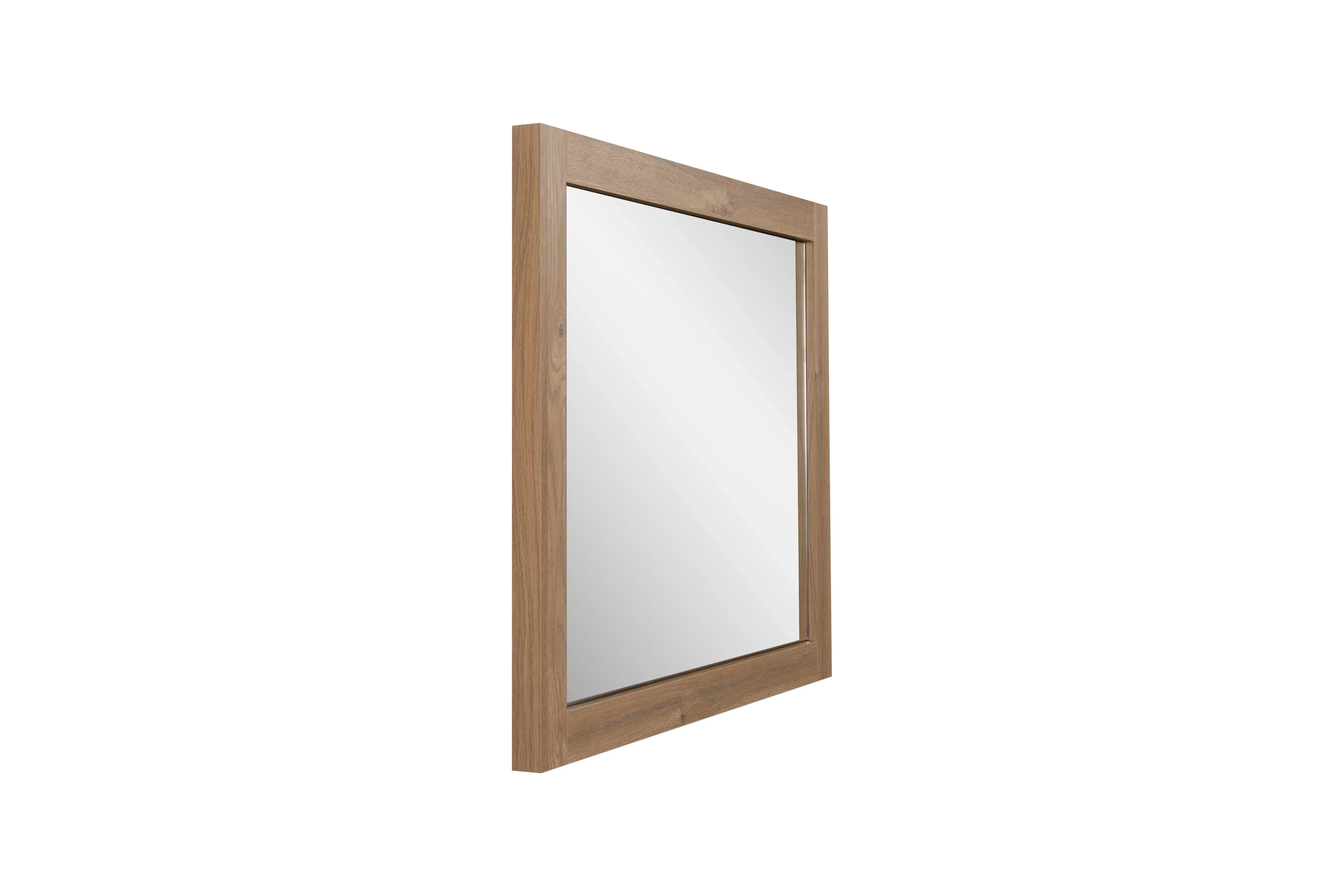 36" Rough Oak Frame Rectangular Bathroom Mirror - Vertical & Horizontal Installation