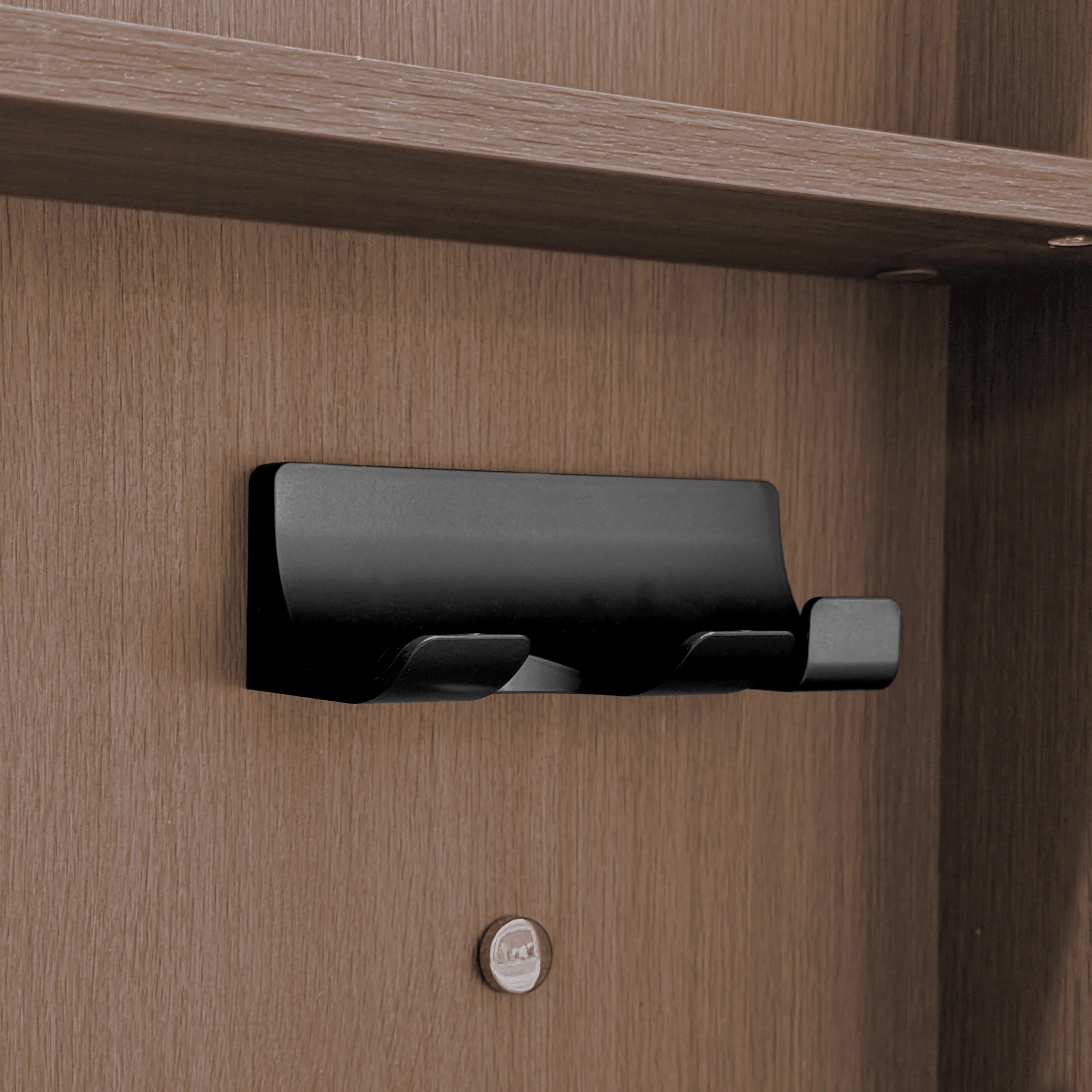 38" Brown Oak LED Mirror Cabinet with Open Shelving