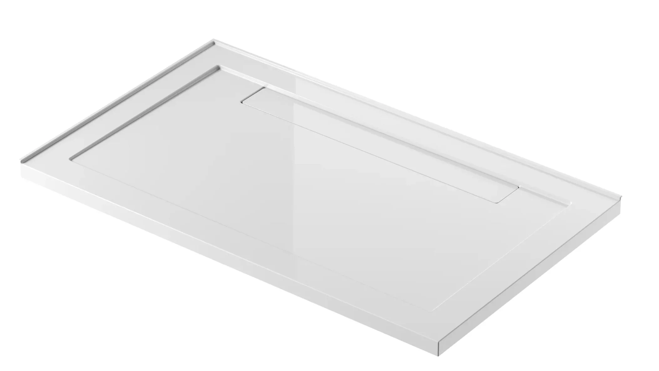 Base de Douche Acrylique Blanche 60po x 36po avec Drain Linéaire - Installation 3 Murs