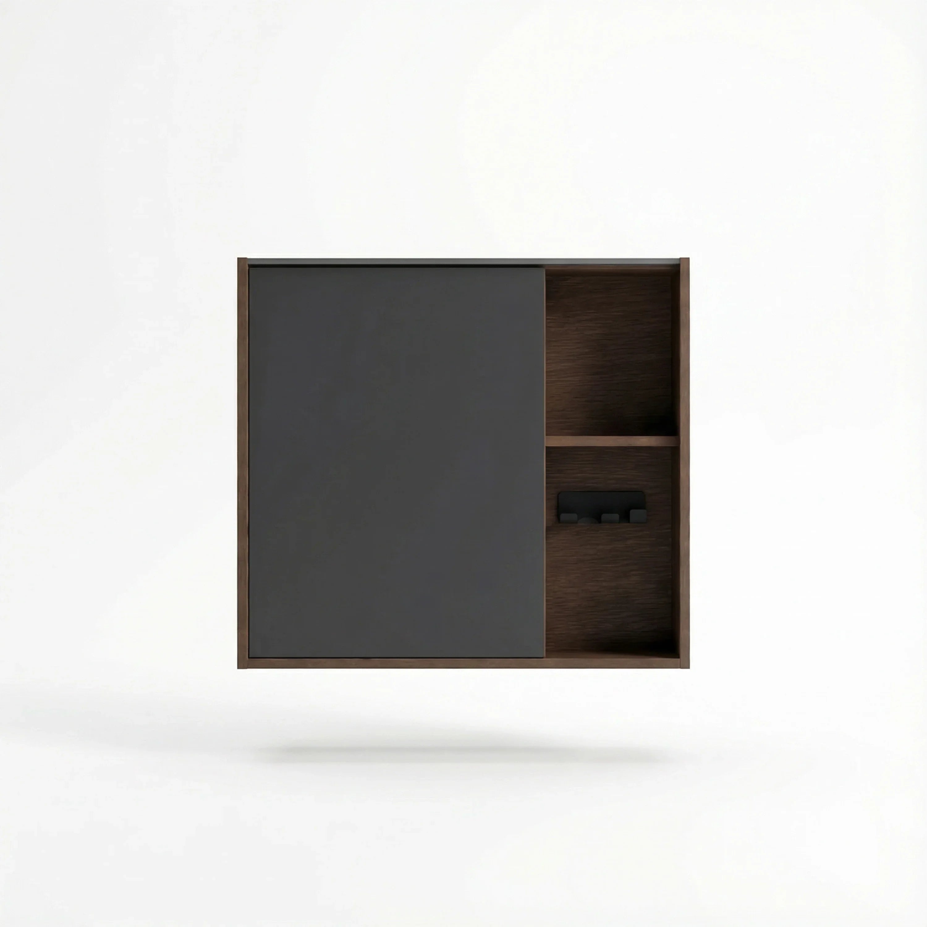 Armoire à pharmacie DEL 40po en noisette avec portes à fermeture douce