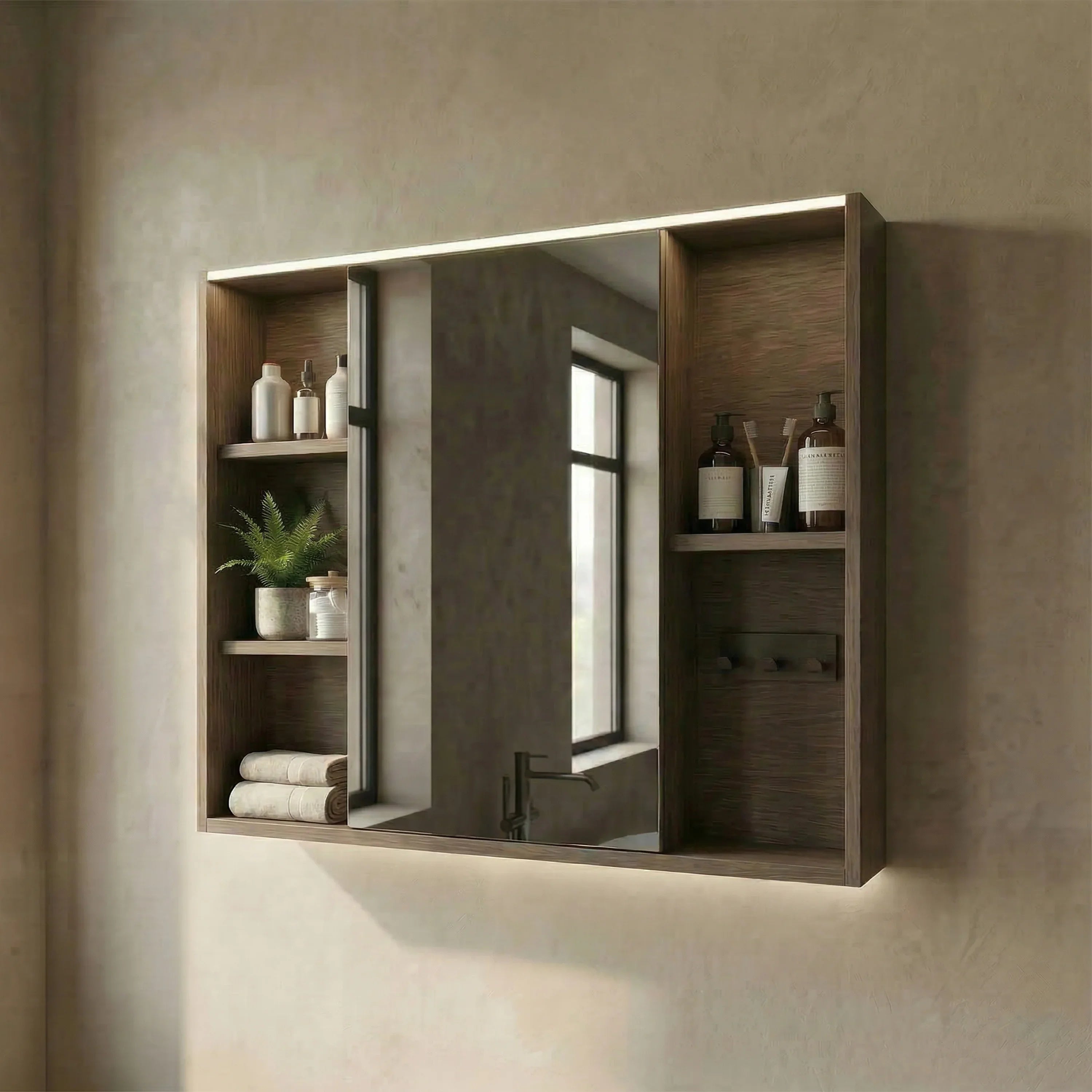 40" Hazelnut LED Medicine Cabinet with Soft-Close Doors