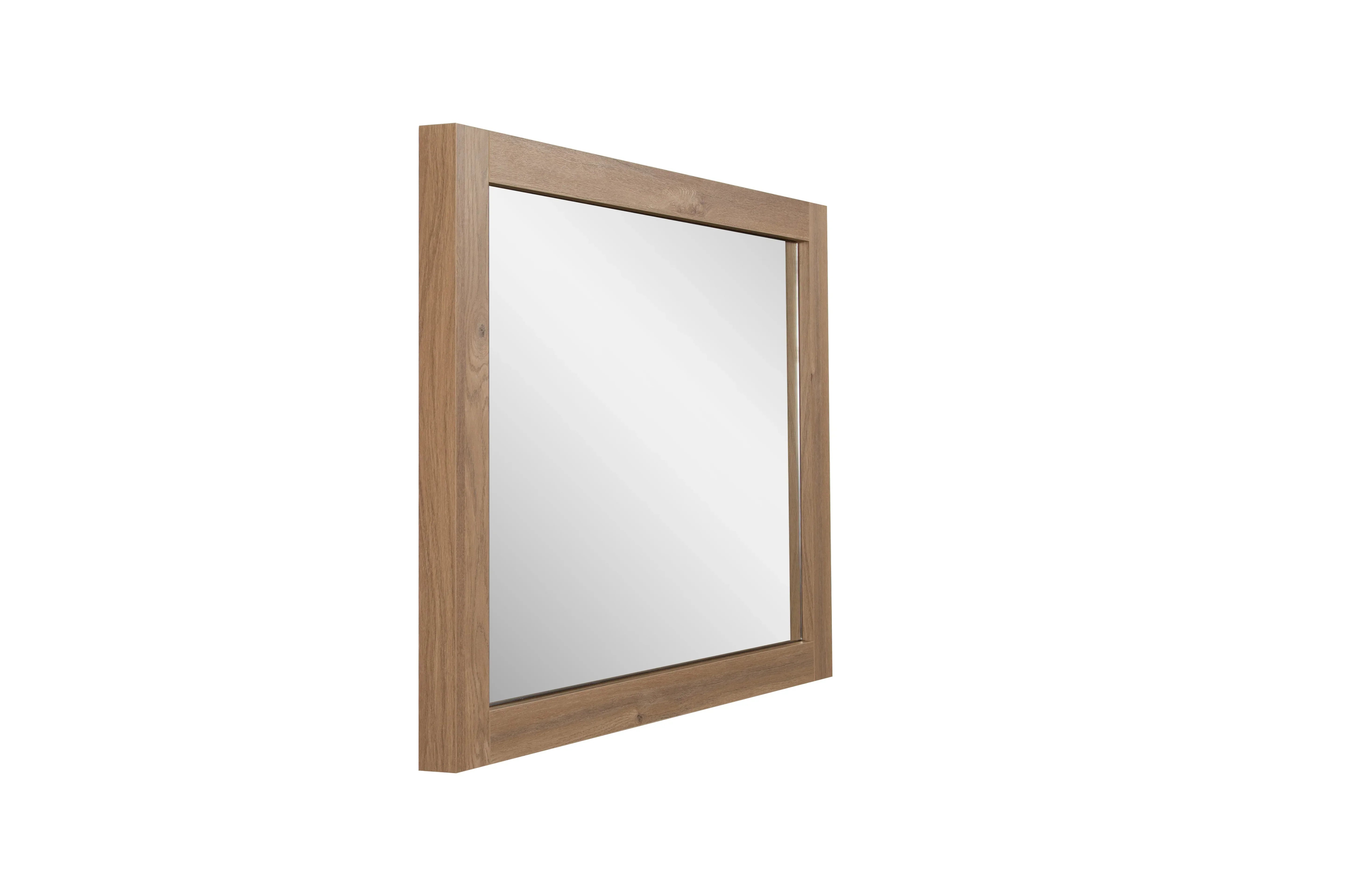 40" Rectangular Bathroom Mirror with Rough Oak Frame - Vertical & Horizontal Installation