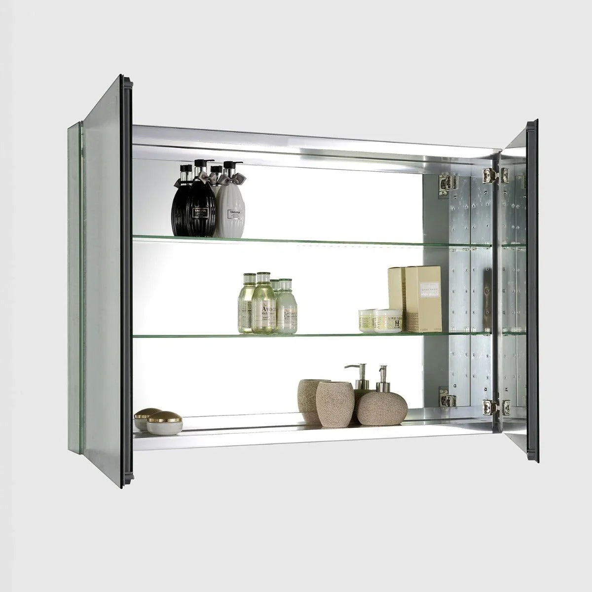 36" Medicine Cabinet - Aluminum - Golden Elite Deco