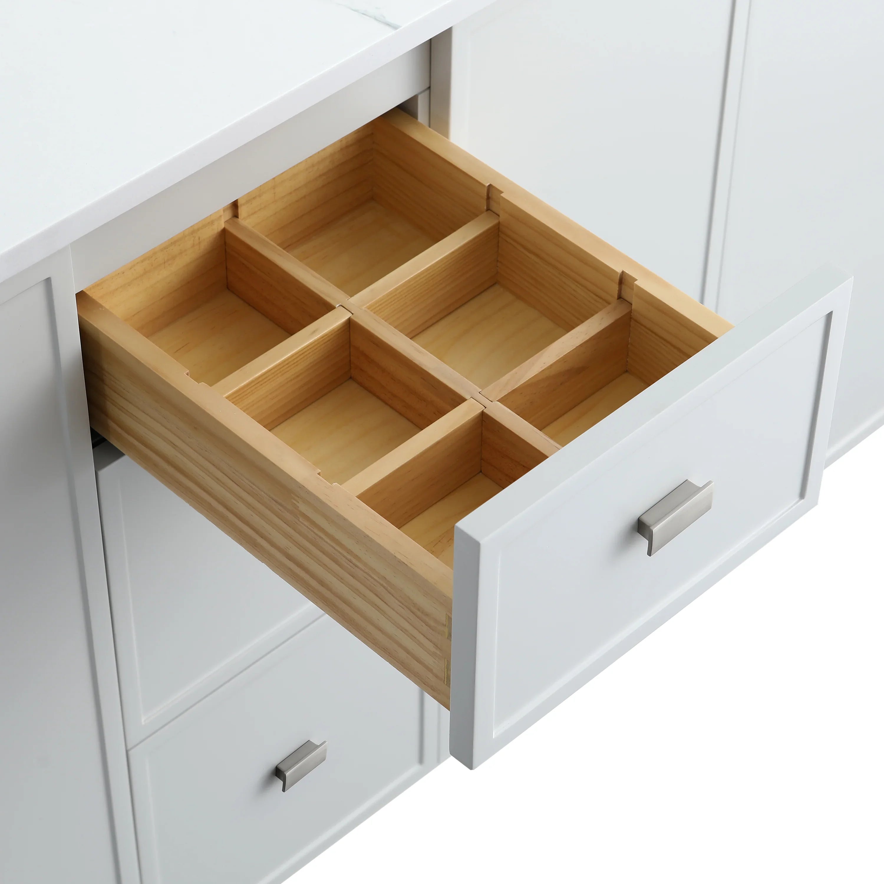 Meuble-Lavabo Autoportant 42po Gris Hampton avec Comptoir Quartz Blanc et Lavabo Simple