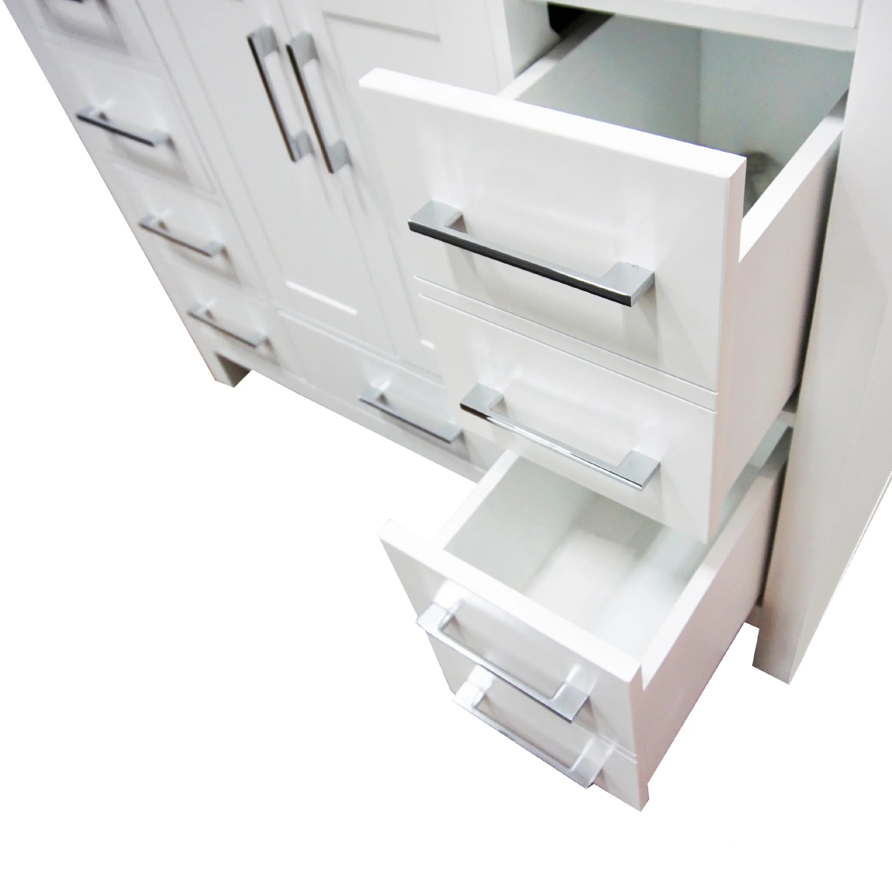 Meuble-lavabo Autoportant 42 po Blanc avec Comptoir de Marbre Ingénierie Calcutta