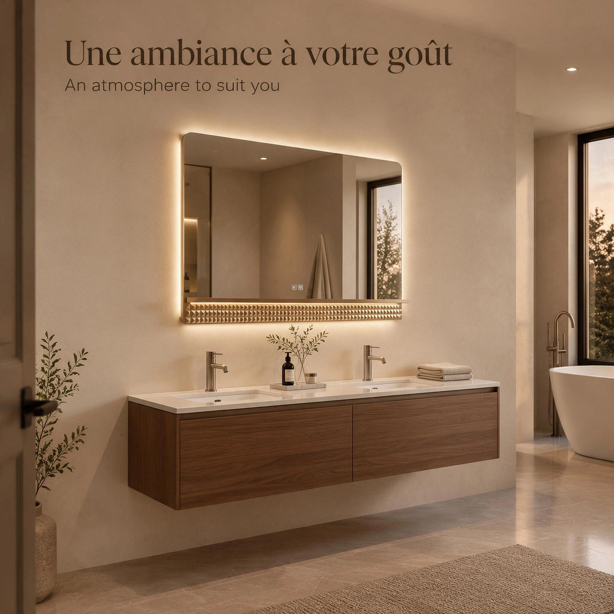 46" Champagne LED Mirror
