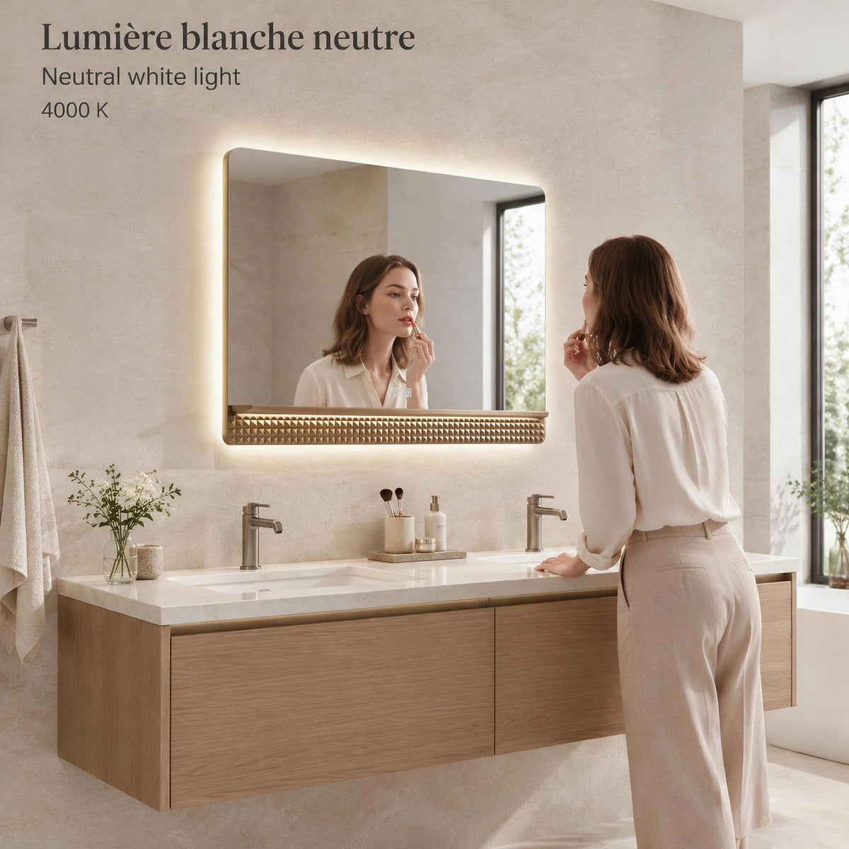 46" Champagne LED Mirror