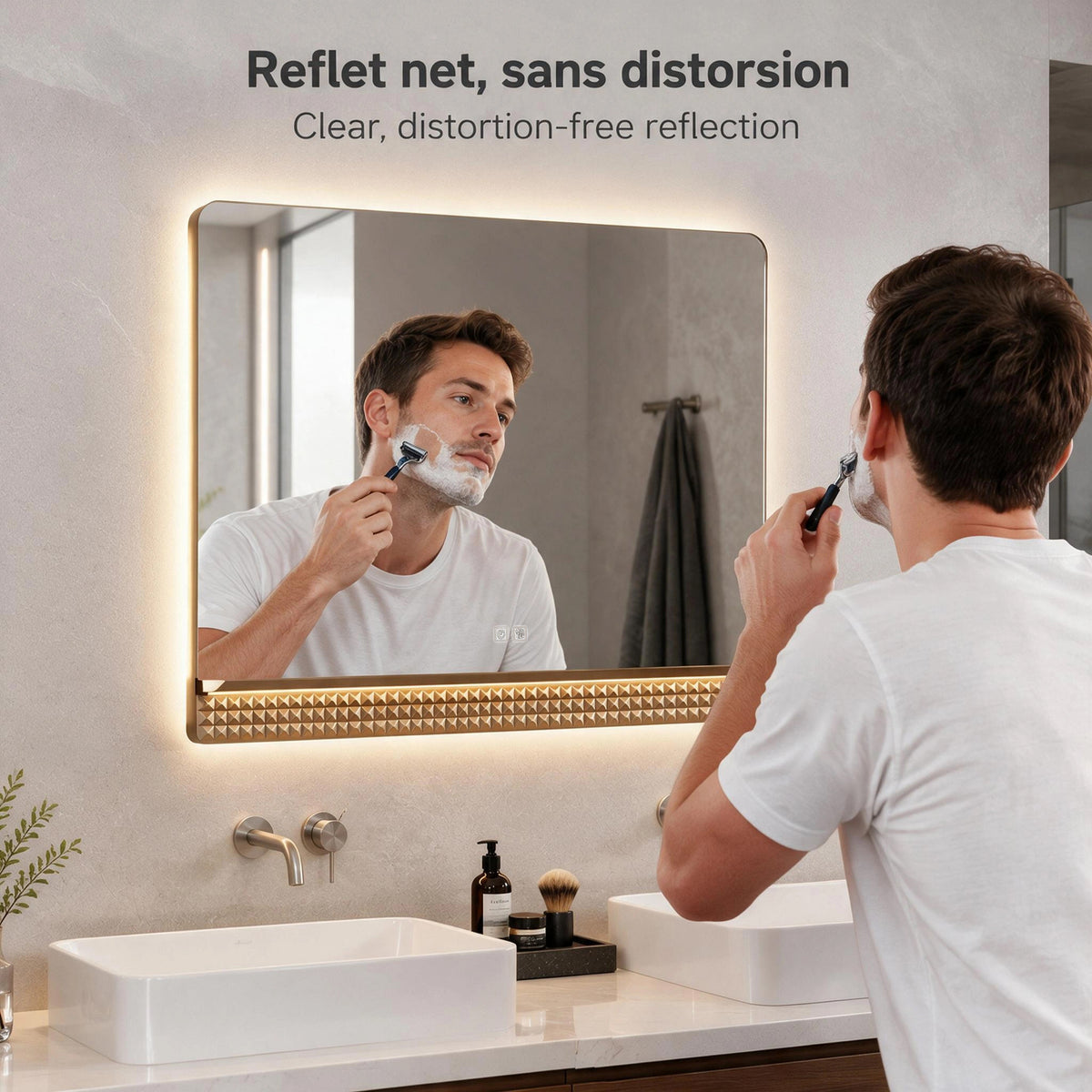 46" Champagne LED Mirror