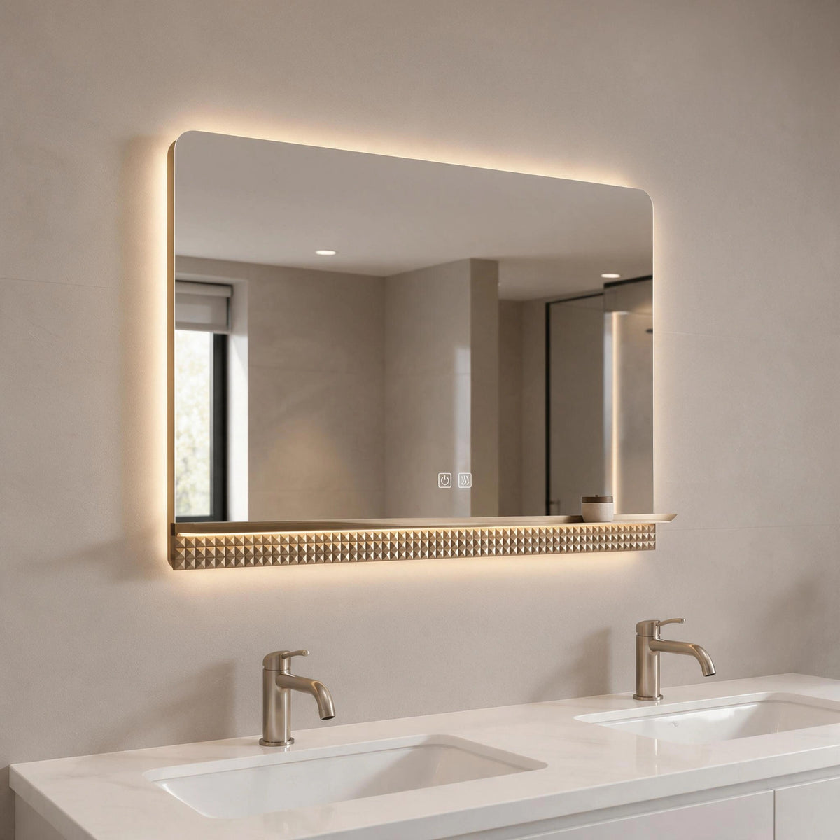 46" Champagne LED Mirror