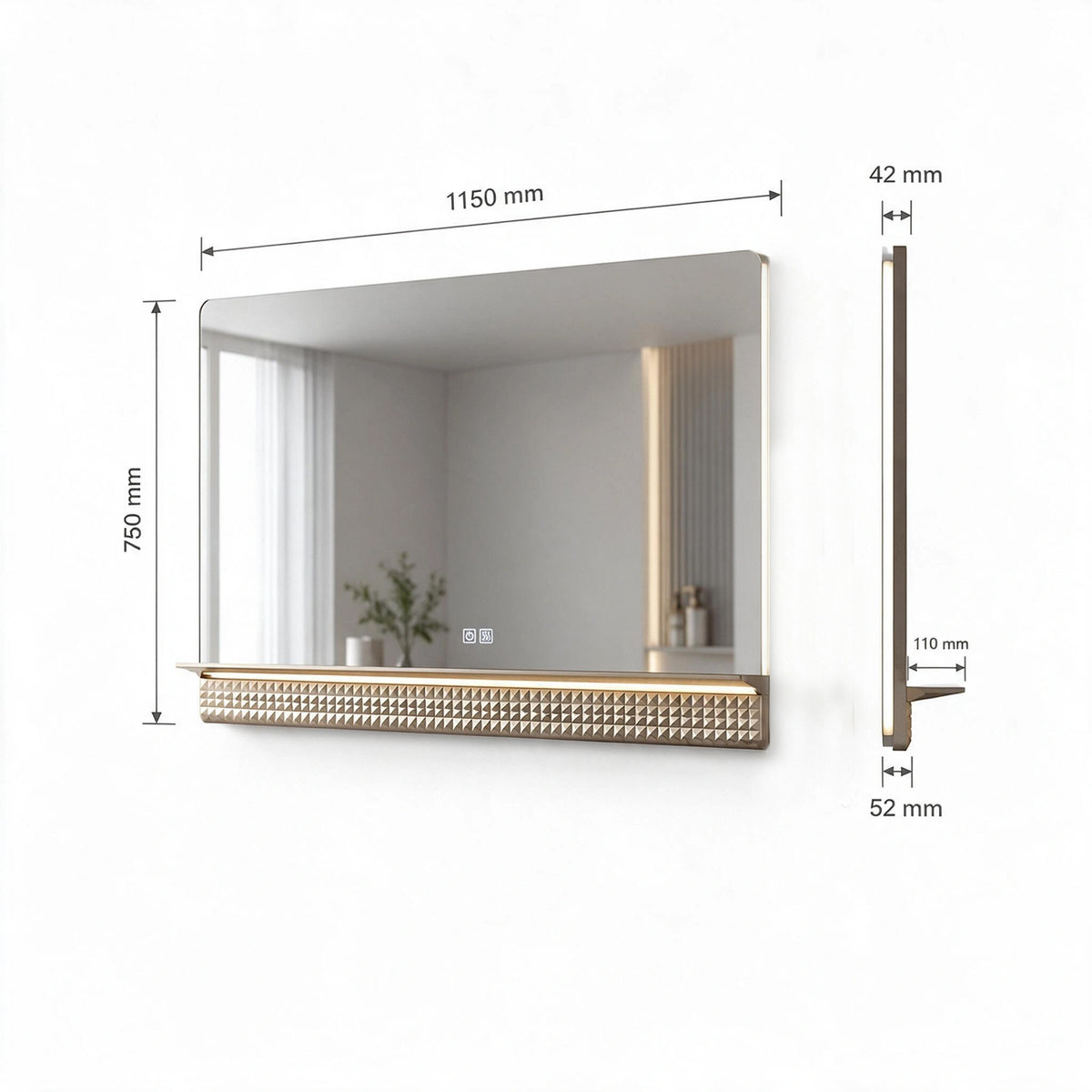 46" Champagne LED Mirror